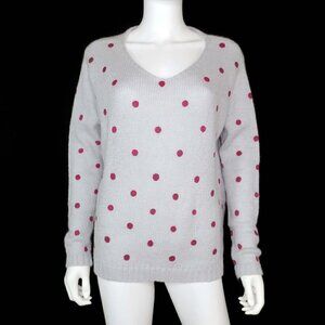 Wooden Ships Oversized Knit Sweater V-Neck Mohair Blend Polka Dot Women's XS/SM